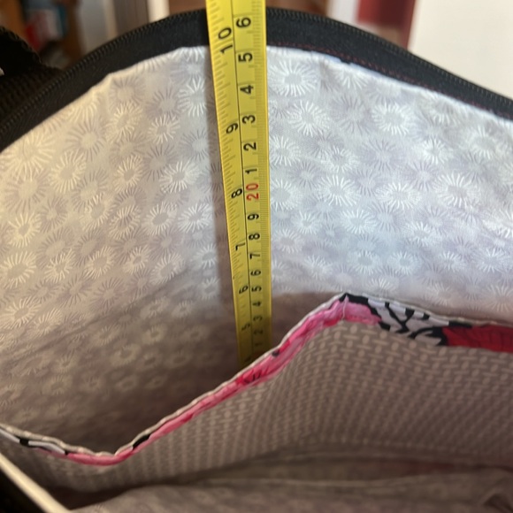 Canvas Tote Colorful Peony Lined Two Inner Pockets Zipper Closure NWOT - Picture 9 of 10